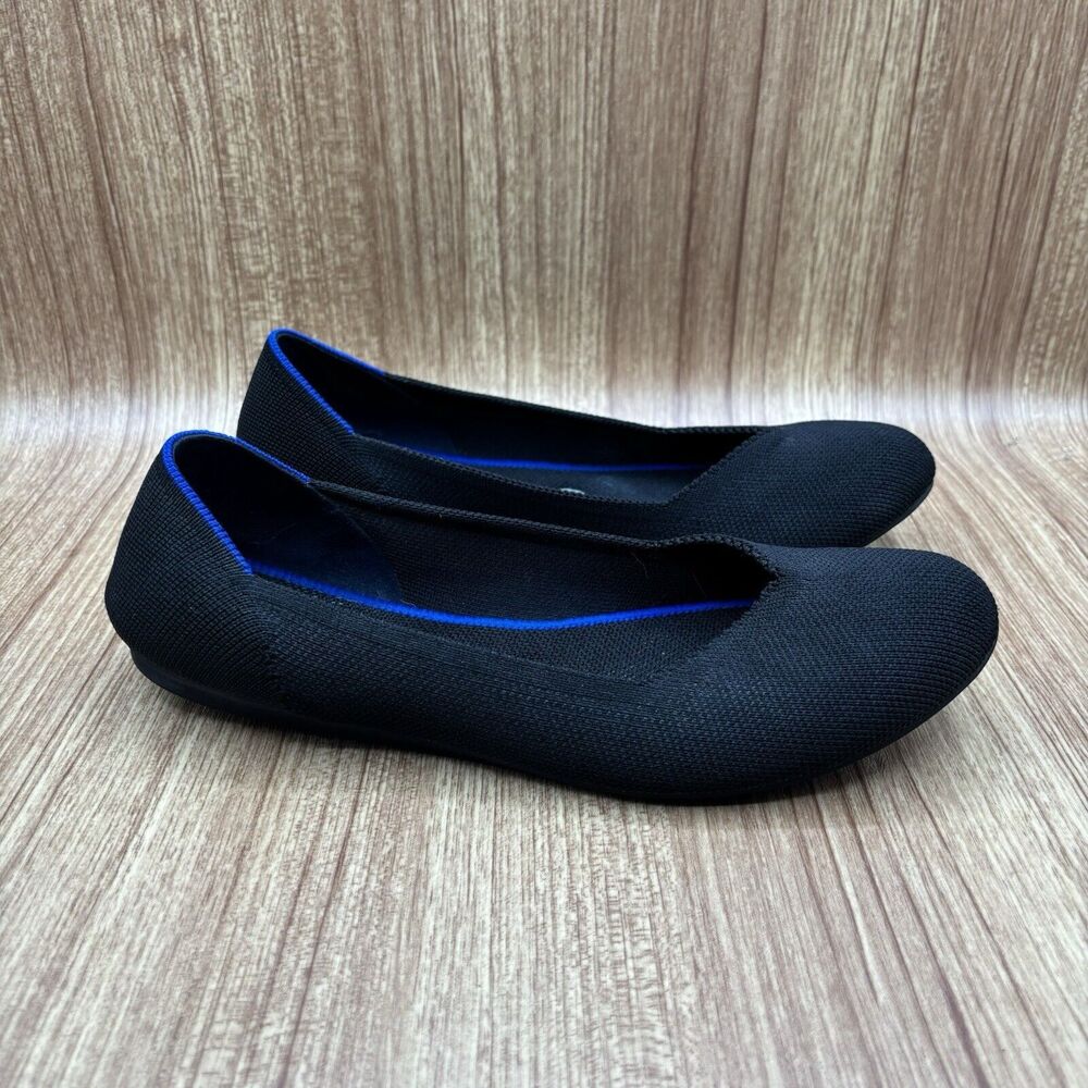 Rothy's THE FLAT Black Travel Casual Ballet Flats Size 9 shoes